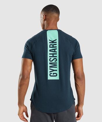 T Shirts Gymshark Bold Hombre Azul Marino | CO 3399UZG